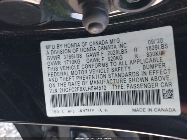 2020 HONDA Civic image 9